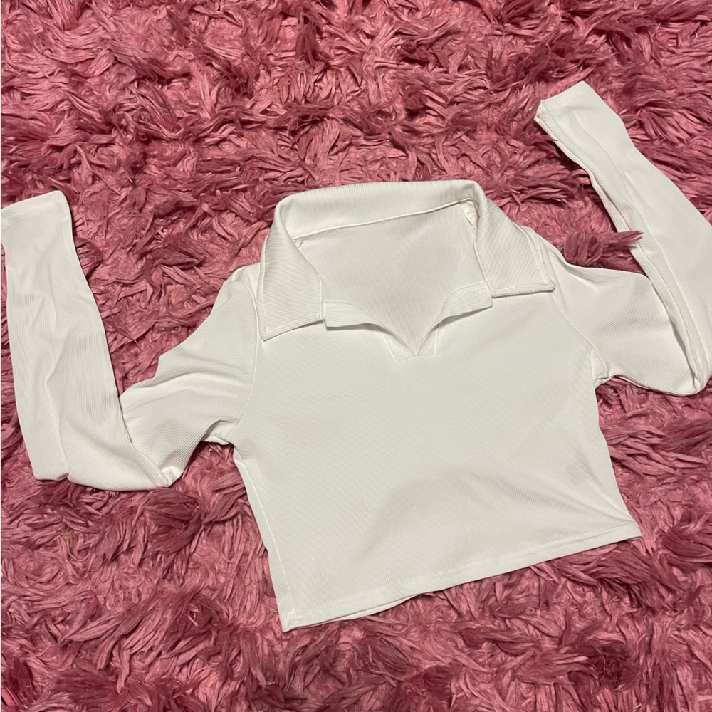 Plain white tee with collar